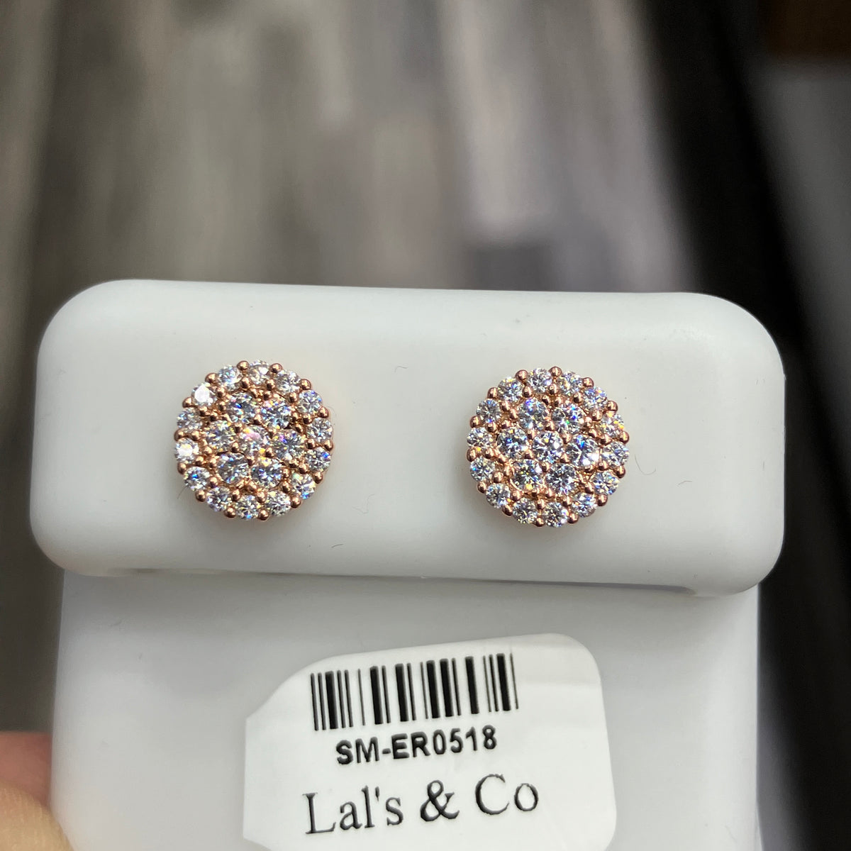 Rose Gold Coated Sterling Silver 925 VVS1-D 0.80 CTW Moissanite 10mm Circle Earrings