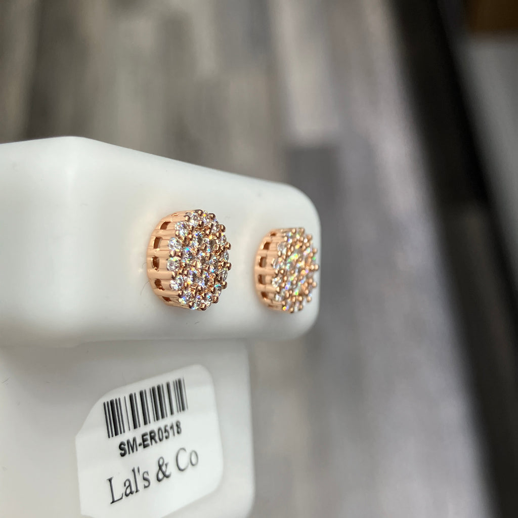 Rose Gold Coated Sterling Silver 925 VVS1-D 0.80 CTW Moissanite 10mm Circle Earrings