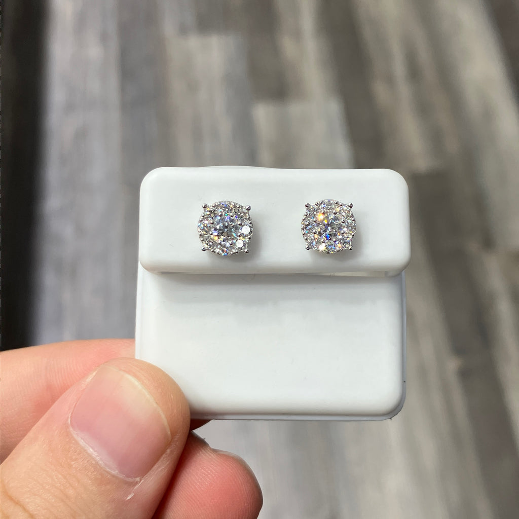 Lab-Created Diamond Stud Earrings in 925 Sterling Silver