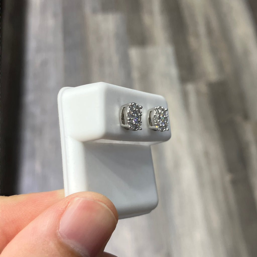 Lab-Created Diamond Stud Earrings in 925 Sterling Silver