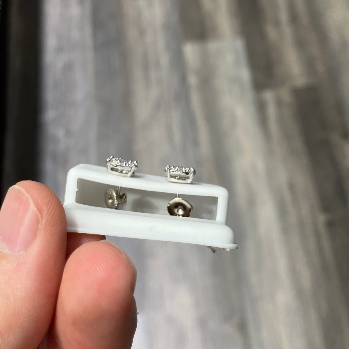 Lab-Created Diamond Stud Earrings in 925 Sterling Silver