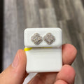 Floral Lab-Grown Diamond Stud Earrings in 925 Sterling Silver
