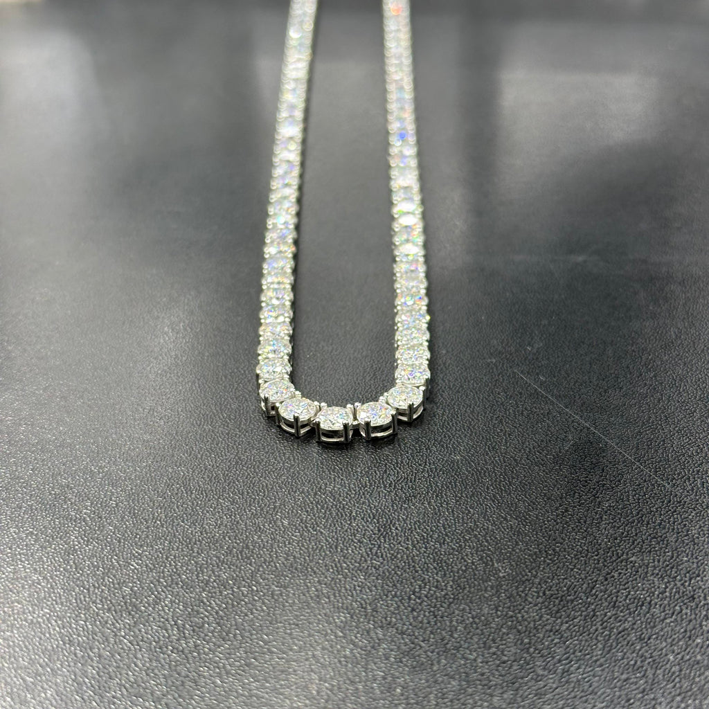925 Sterling Silver 50 CTW Moissanite Tennis Chain 5mm 20"