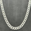 10mm 22-Inch Cuban Link Moissanite Chain in 925 Sterling Silver