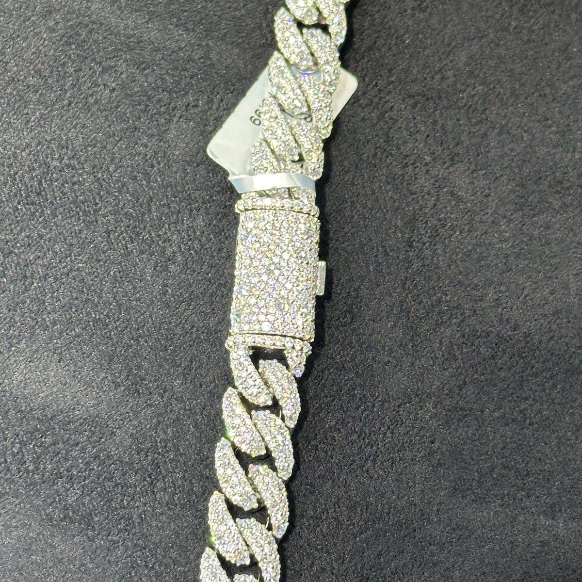 10mm 22-Inch Cuban Link Moissanite Chain in 925 Sterling Silver
