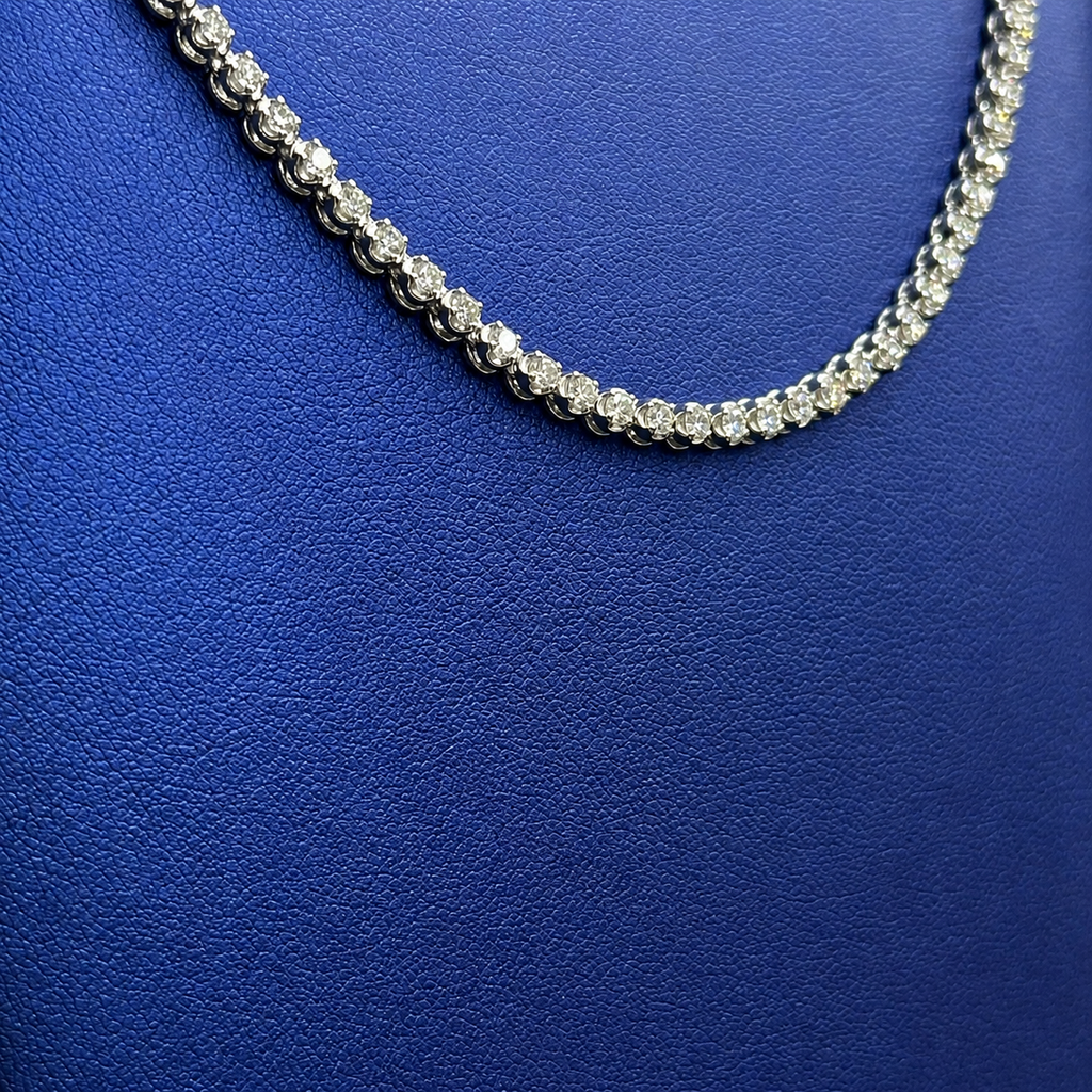 Lab Diamond Tennis 20" Chains with 925 Sterling Silver