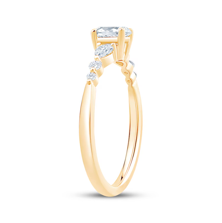 Lab-Grown Diamonds Oval-Cut & Pear-Shaped Three-Stone Engagement Ring