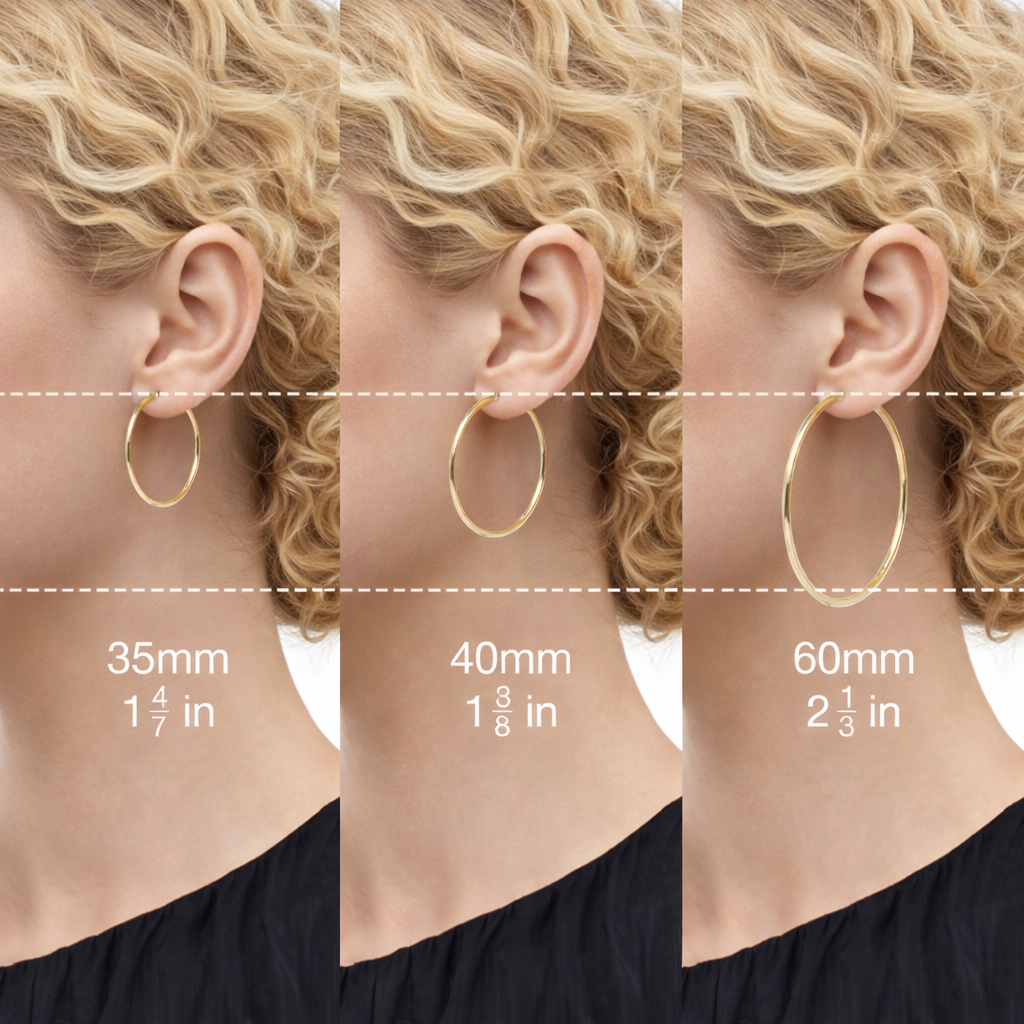 Polished Tube Hoop Earrings in 10k Gold