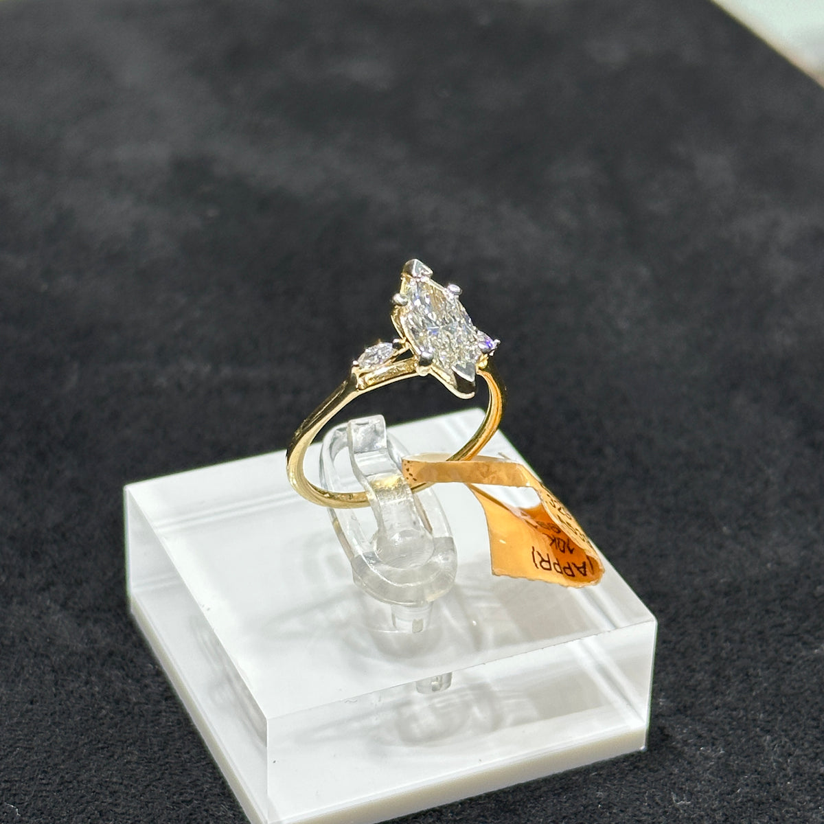 10K Gold 1.00ctw Lab Grown Diamond Ring Marquise Cut Engagement Ring
