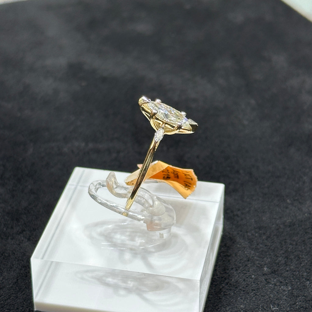 10K Gold 1.00ctw Lab Grown Diamond Ring Marquise Cut Engagement Ring