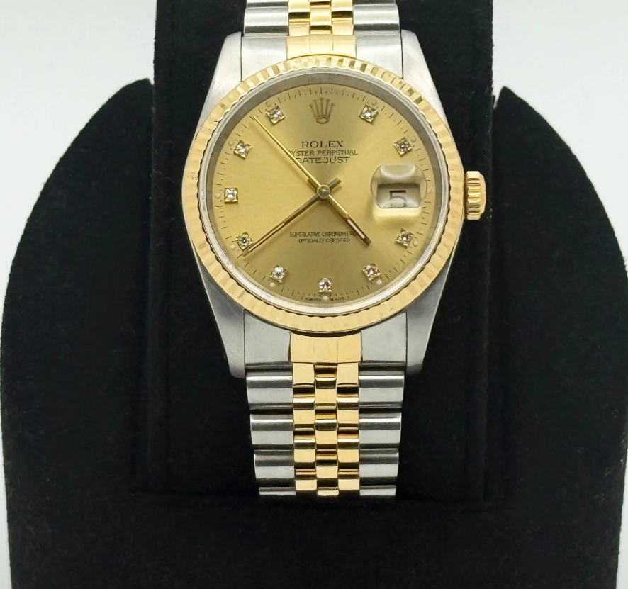 Rolex Datejust 1601 36mm Champagne Diamond Dial Yellow Gold Stainless Steel