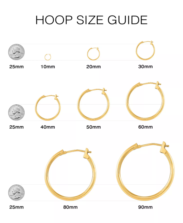 Polished Round Hoop Earrings in 10k Gold, 30mm