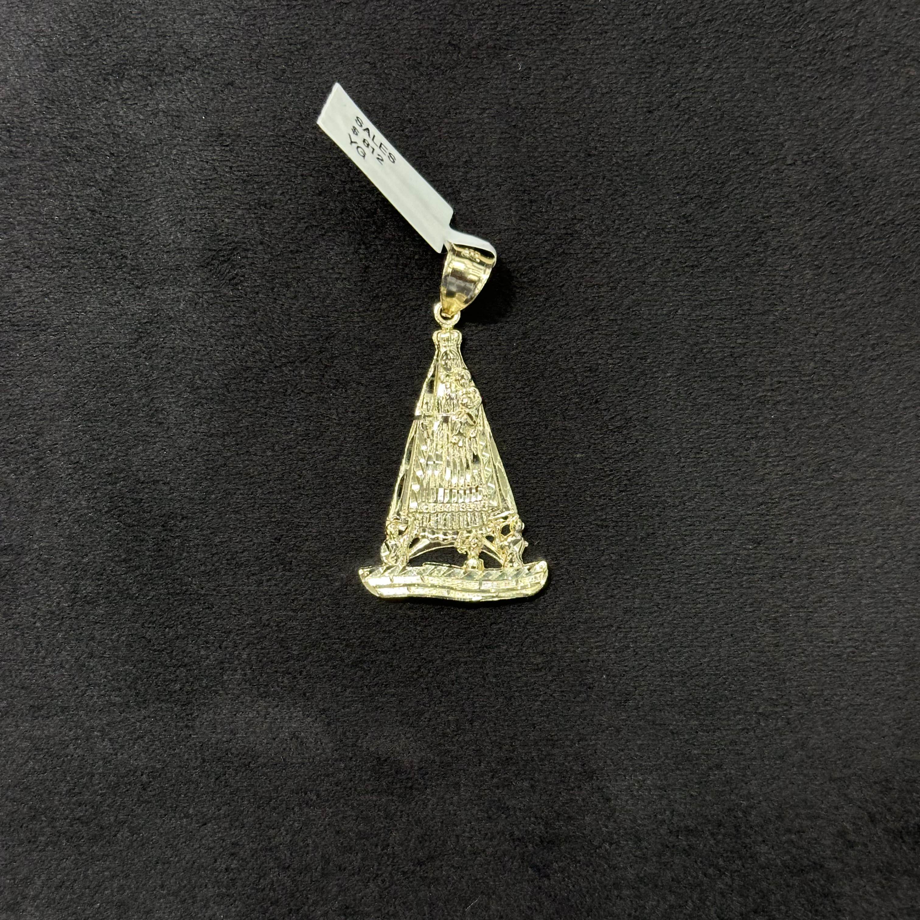 10k Gold Boat Charm Medium Size Jesus Pendant