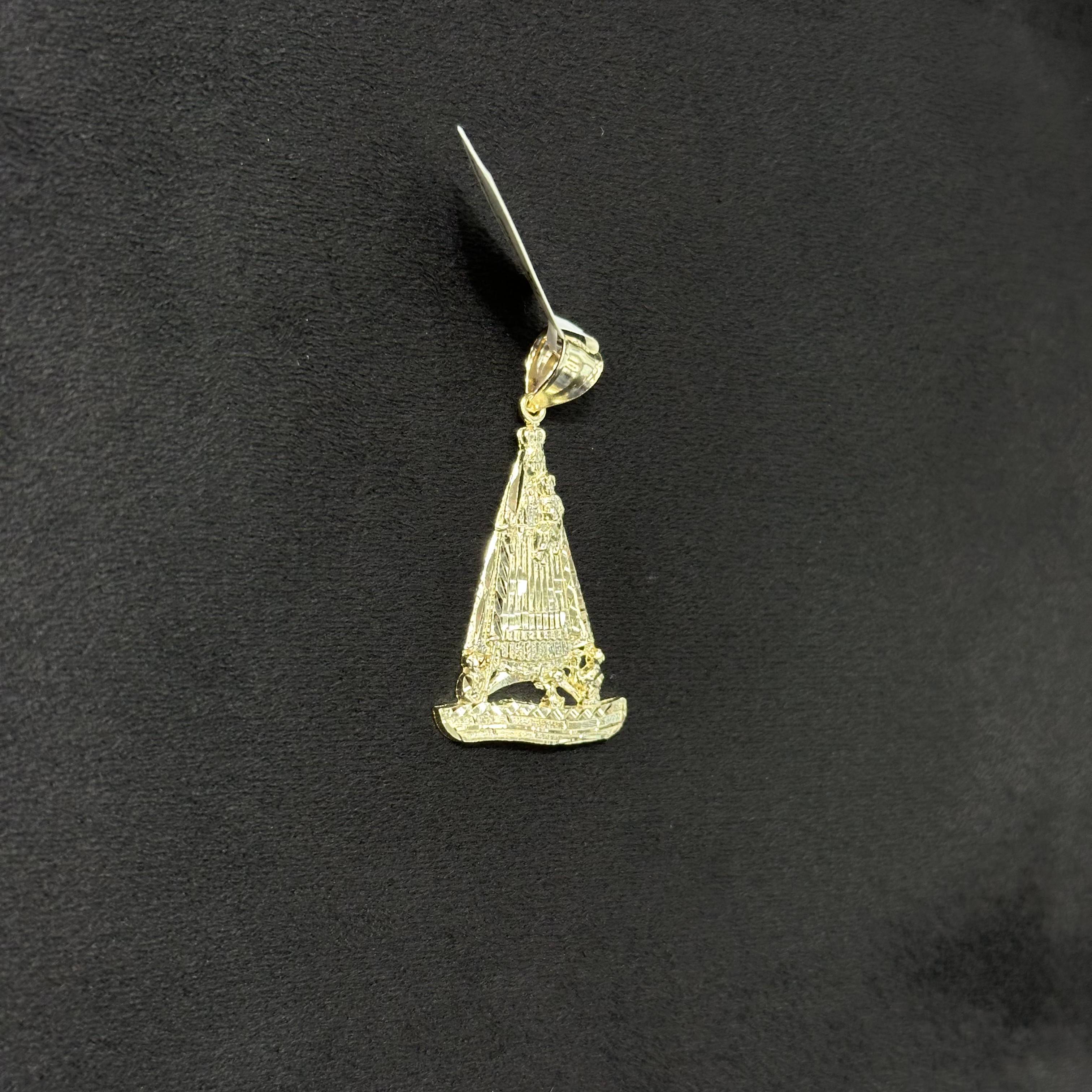 10k Gold Boat Charm Medium Size Jesus Pendant