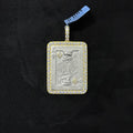 Card Charm King 925 Silver with Moissanite Stones and Gold
