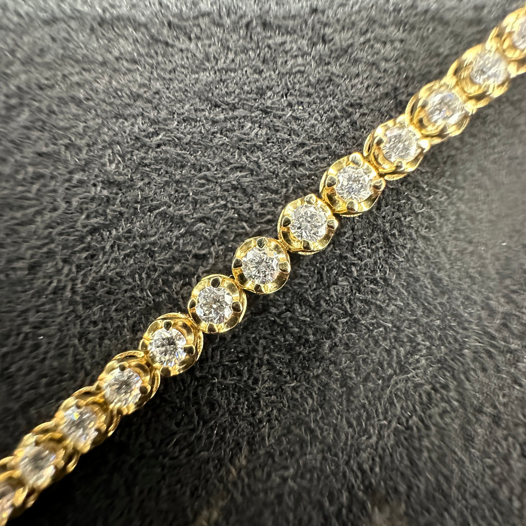 10k Yellow Gold With 2.29 CTW Lab Grown Diamond Tennis Bracelet 7"