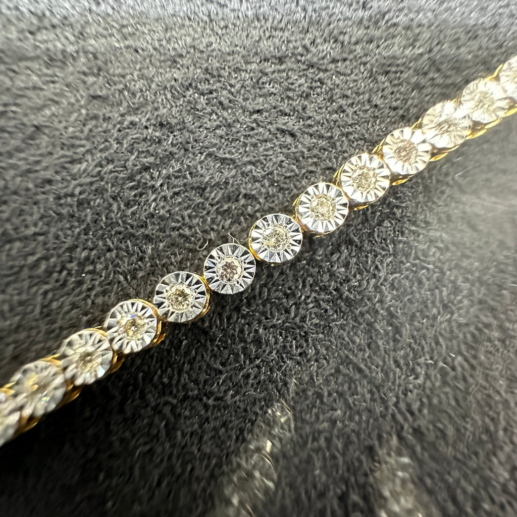 10kt Gold 0.78ctw Genuine Diamond Bracelet for Men & Women