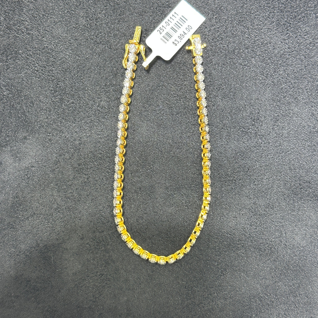 10kt Gold 0.78ctw Genuine Diamond Bracelet for Men & Women
