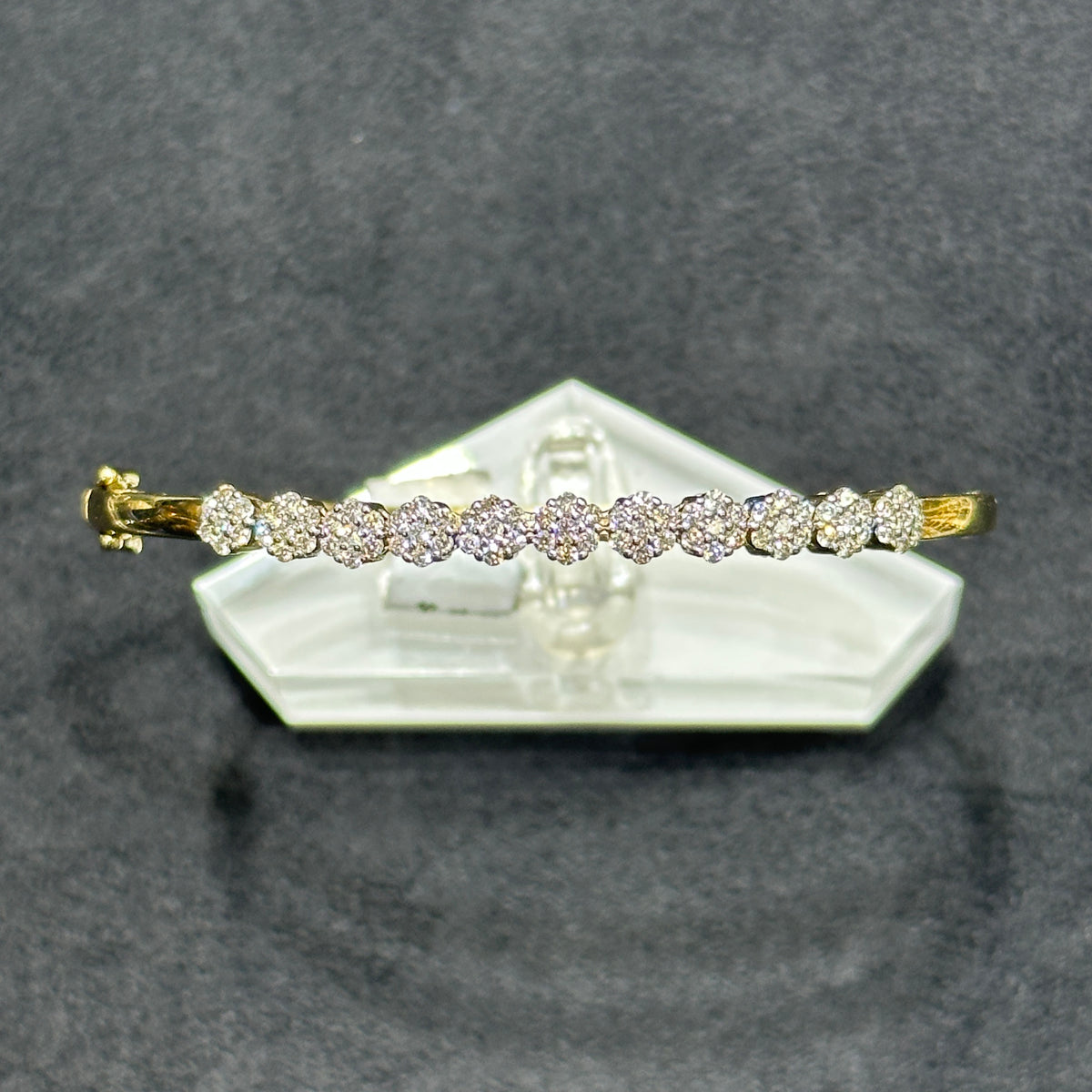 10K Gold 1 ctw Natural Diamond Bangle Bracelet for Women & Men