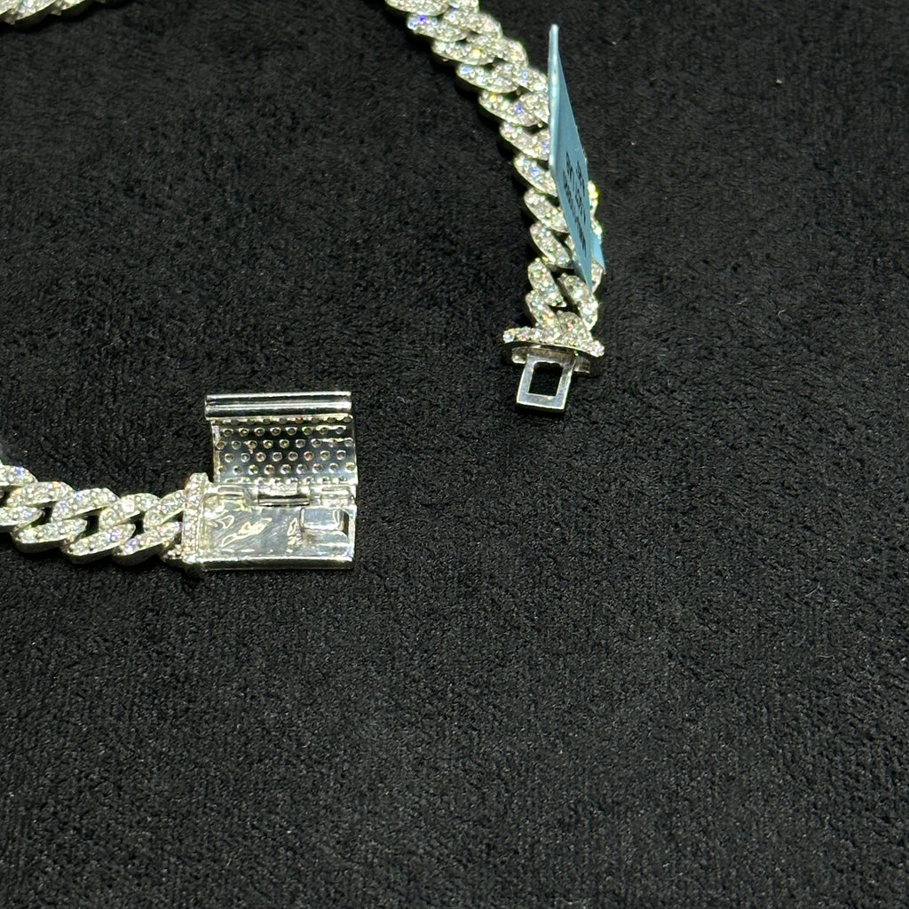 4.50 CTW VVS Lab Diamond 925 Sterling Silver Cuban Bracelet for Men & Women 8"