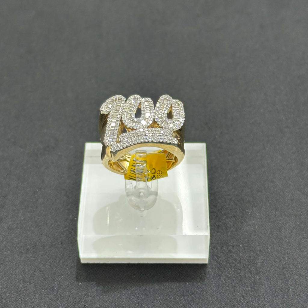Number 100 Ring Natural Diamonds 1.32 CTW Ring With 10k Gold ANY SIZE