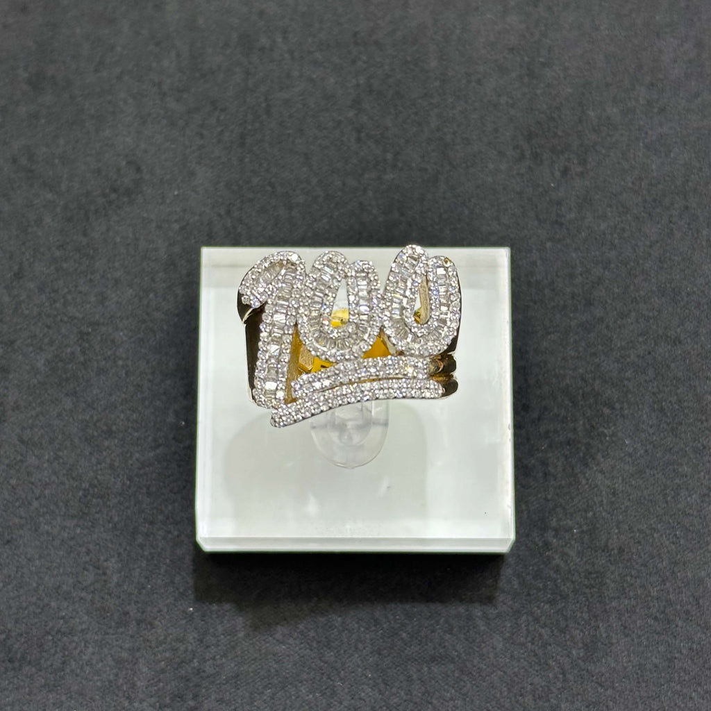 Number 100 Ring Natural Diamonds 1.32 CTW Ring With 10k Gold ANY SIZE