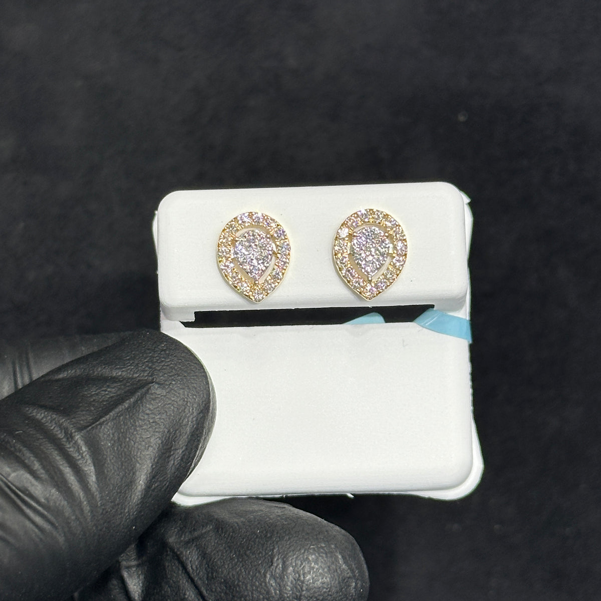 10KT 0.50CTW Yellow Gold Lab Grown Diamond Water Drop Style Stud Earrings