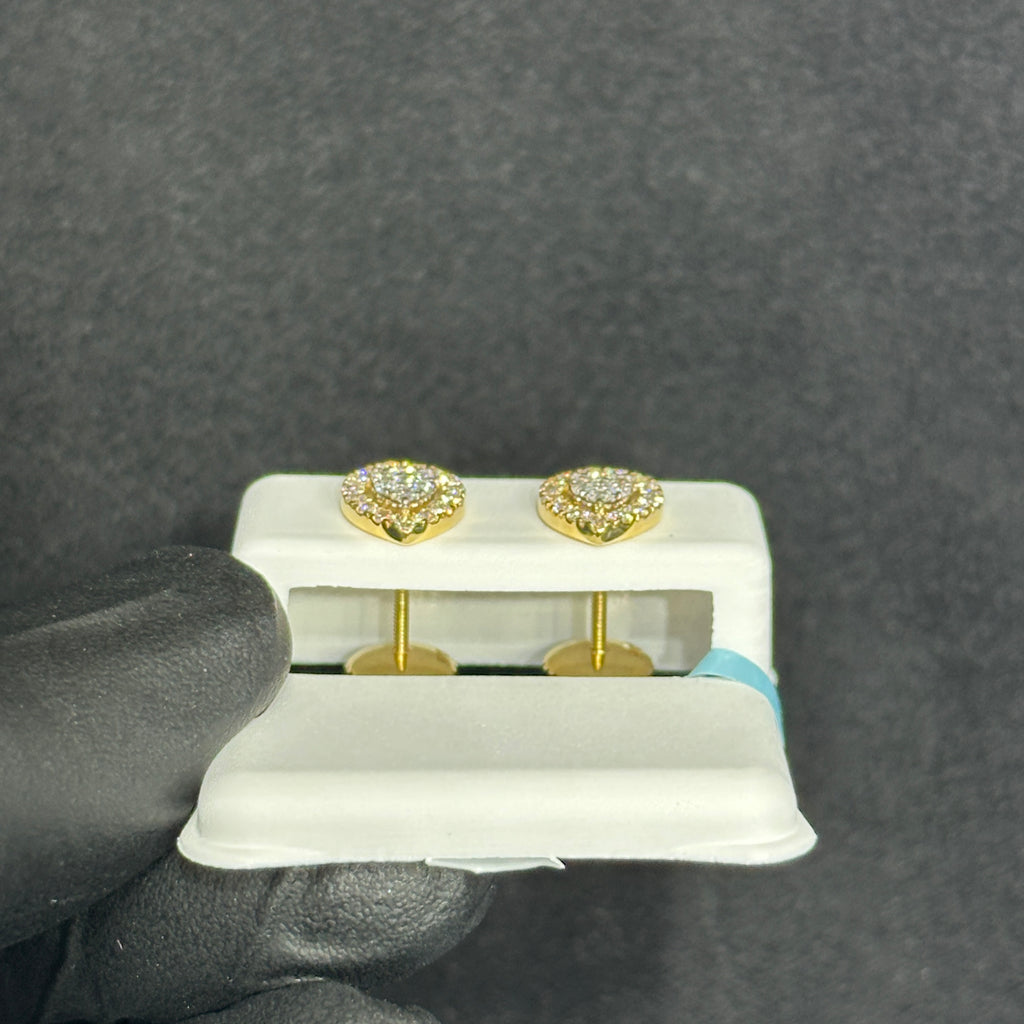 10KT 0.50CTW Yellow Gold Lab Grown Diamond Water Drop Style Stud Earrings