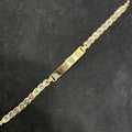 3 Tone 10k Gold Quinceanera Bracelet with Nameplate for Girls Woman
