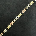10k Infinity Bracelet for Ladies Woman 3 Tone Rose White Yellow Gold