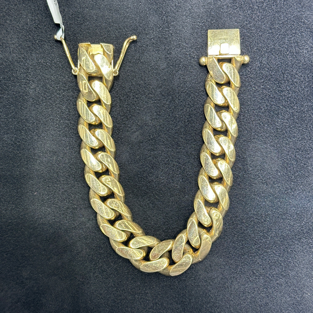 10k Real Gold Cuban Bracelet for Men