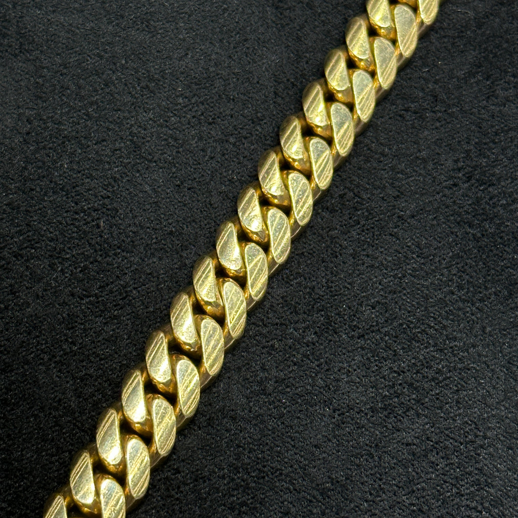 10k Solid Gold Miami Cuban Link Bracelet for Men & Women