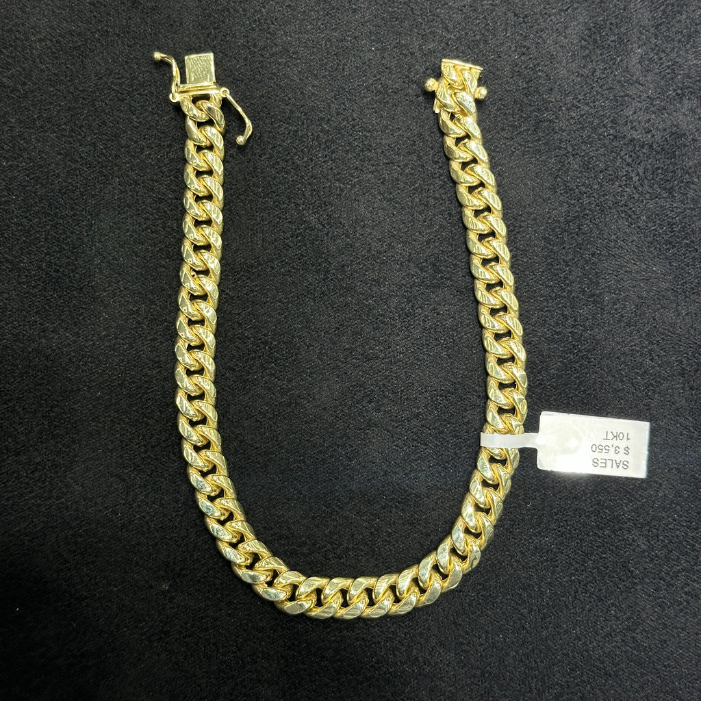 10k Gold Cuban Bracelet Real Yellow Gold for Men & Women