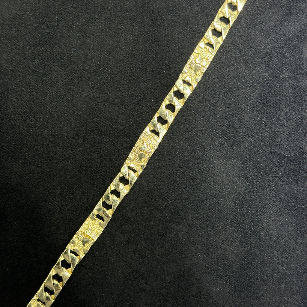 10k Cuban/Nugget Dual Styled Bracelet for Men & Women