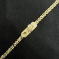Grim Reaper Saint Death St Santa Muerte 10k Gold Bracelet Unisex with Heart