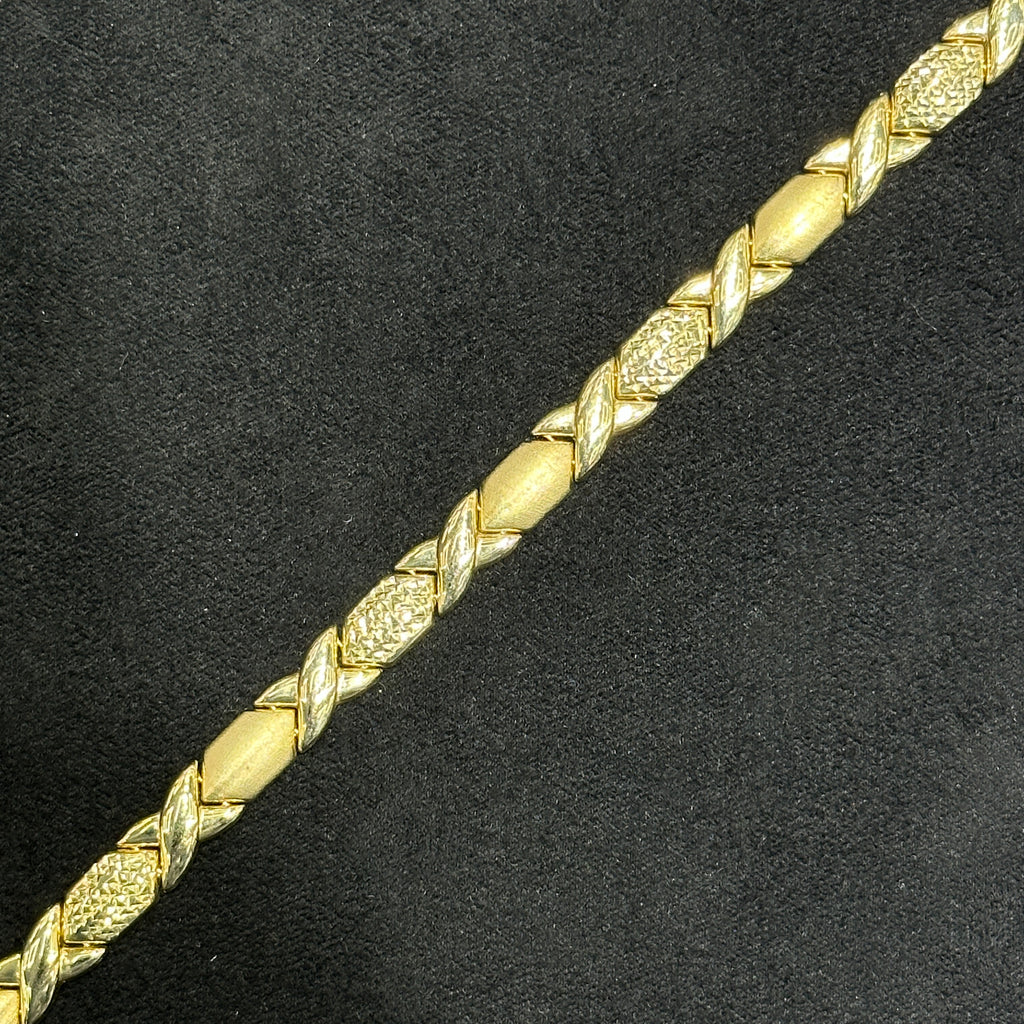 10k Gold XO Bracelet Large Size for Woman