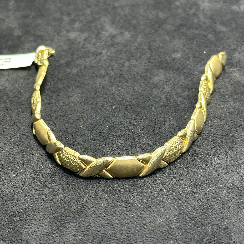 10k Gold XO Bracelet Large Size for Woman