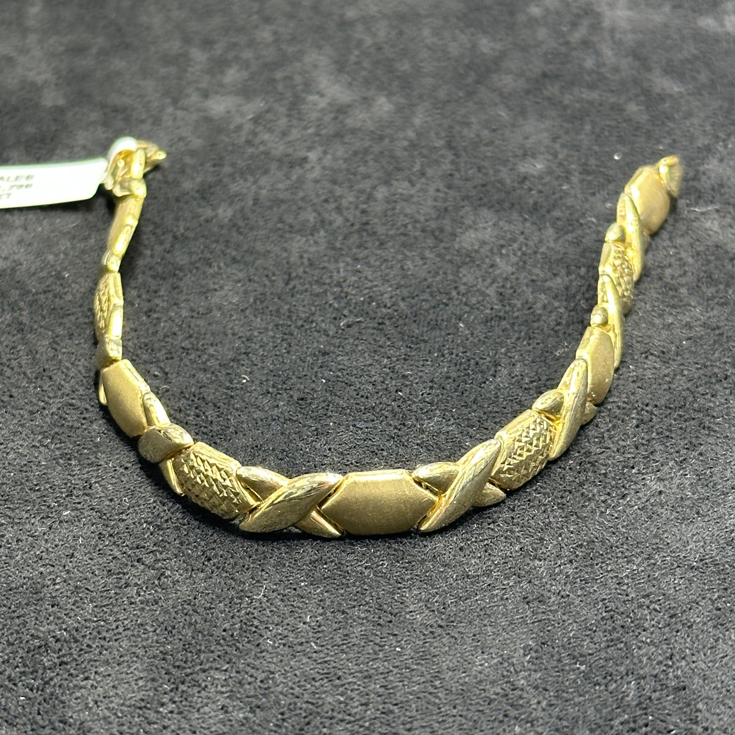 10k Gold XO Bracelet Large Size for Woman