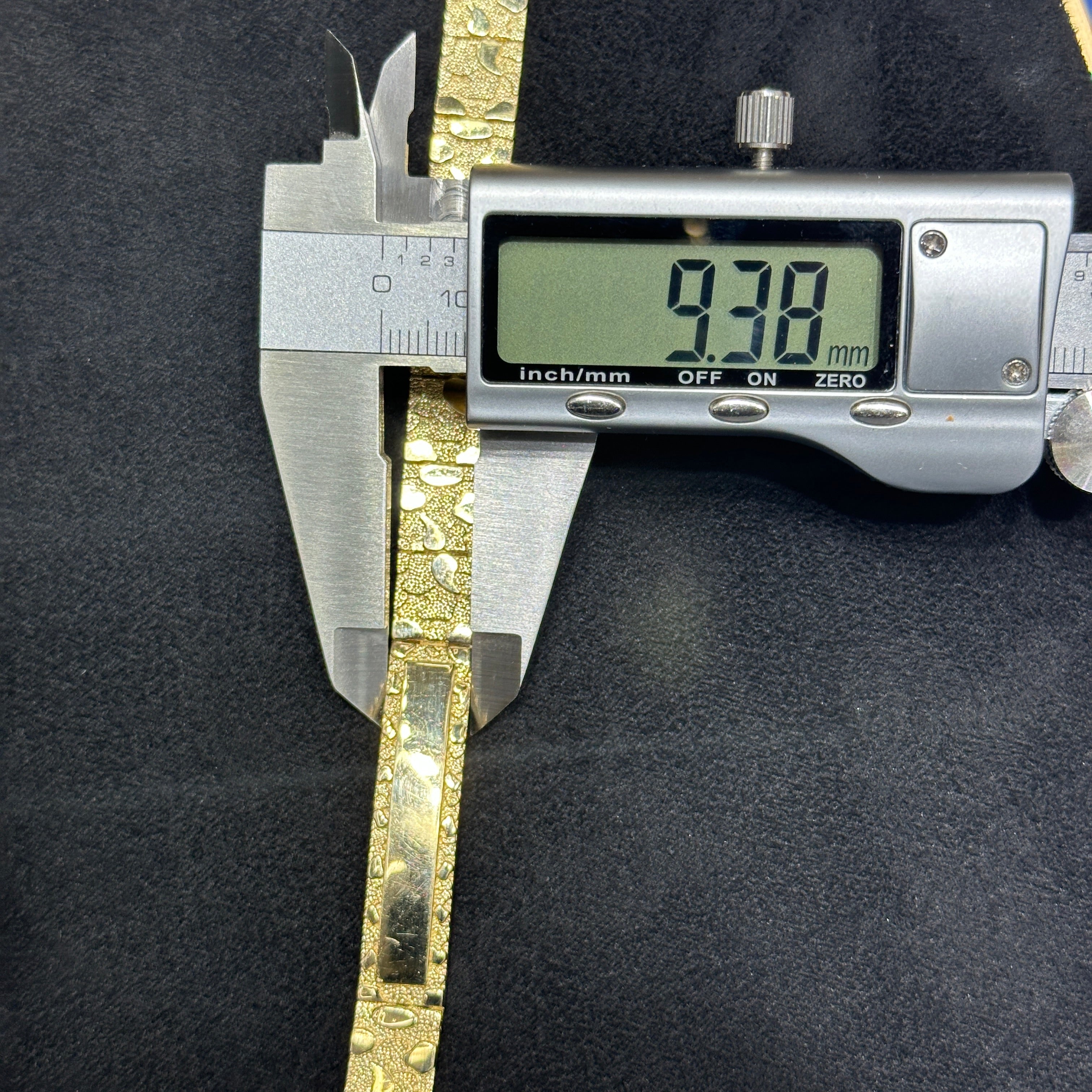 10k Nugget Nameplate Bracelet Unisex Real Gold