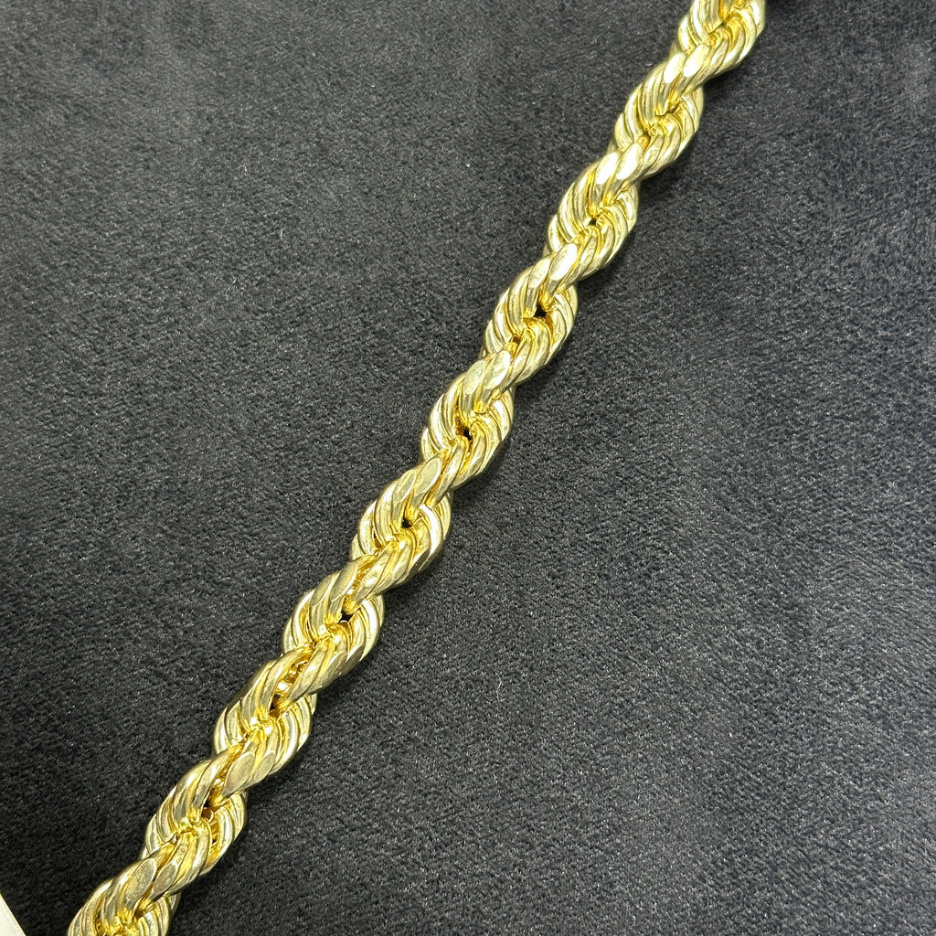 10k Rope Bracelet 9mm 9" for Men & Women