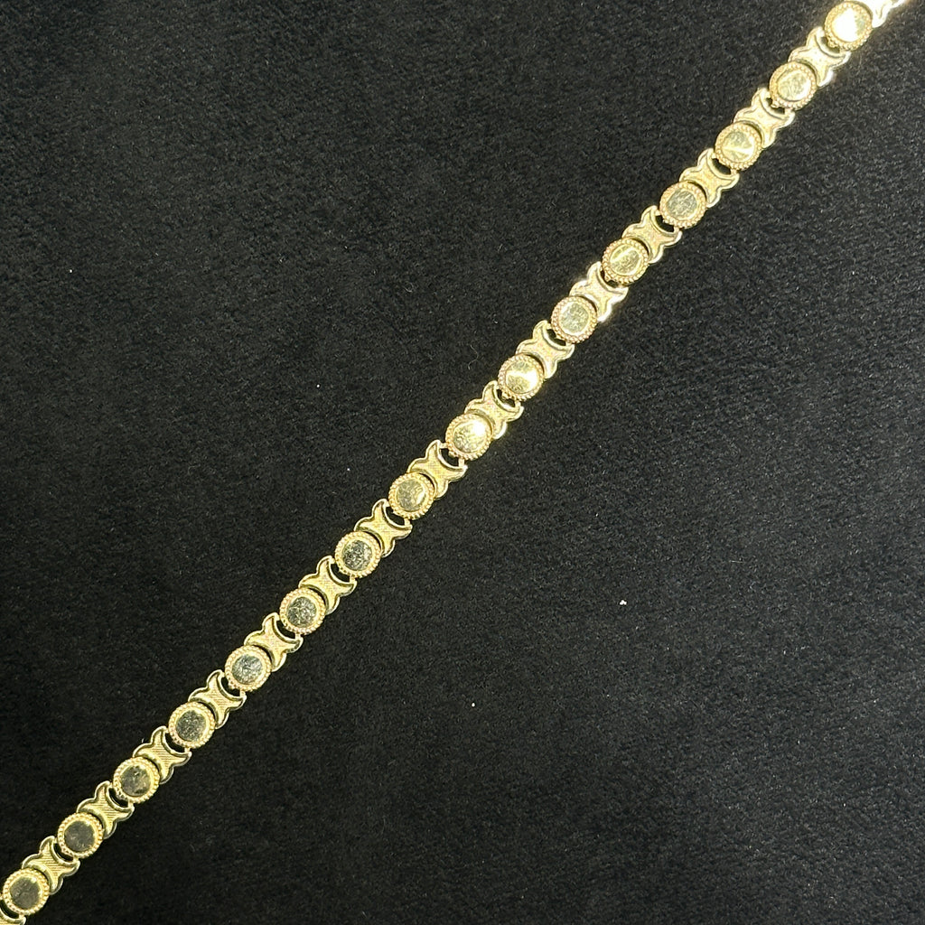 XO Bracelet Fancy Glossy Style 10k Real Gold for Woman Any Age Special