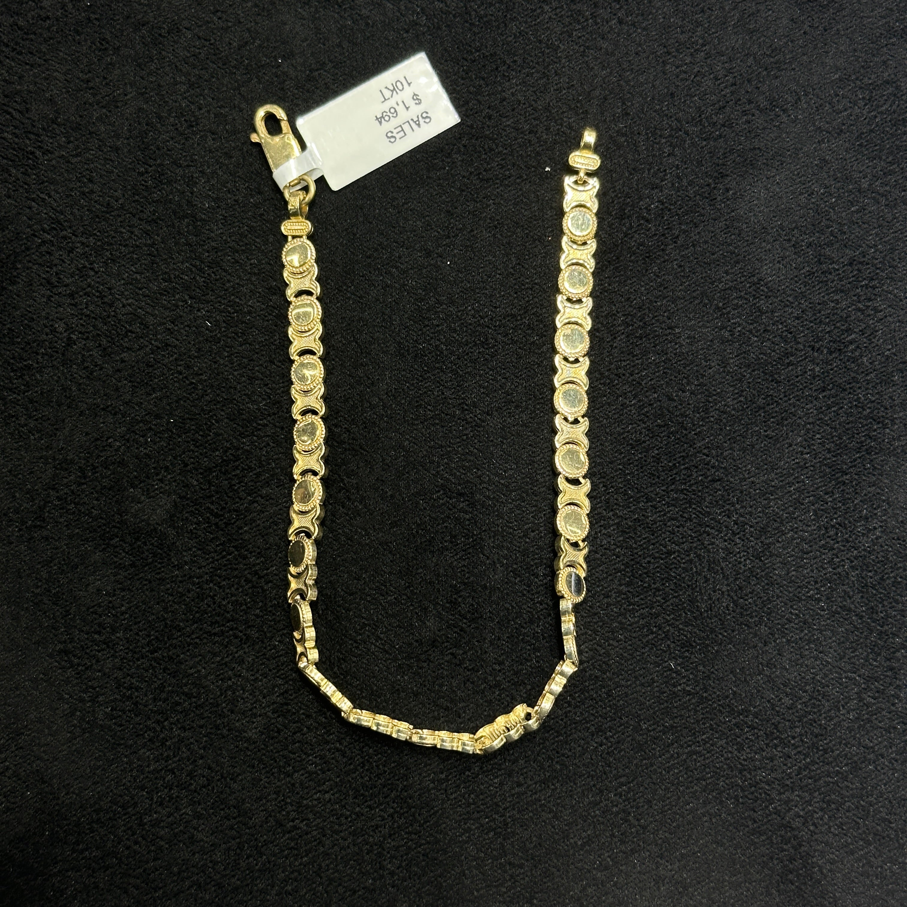 XO Bracelet Fancy Glossy Style 10k Real Gold for Woman Any Age Special