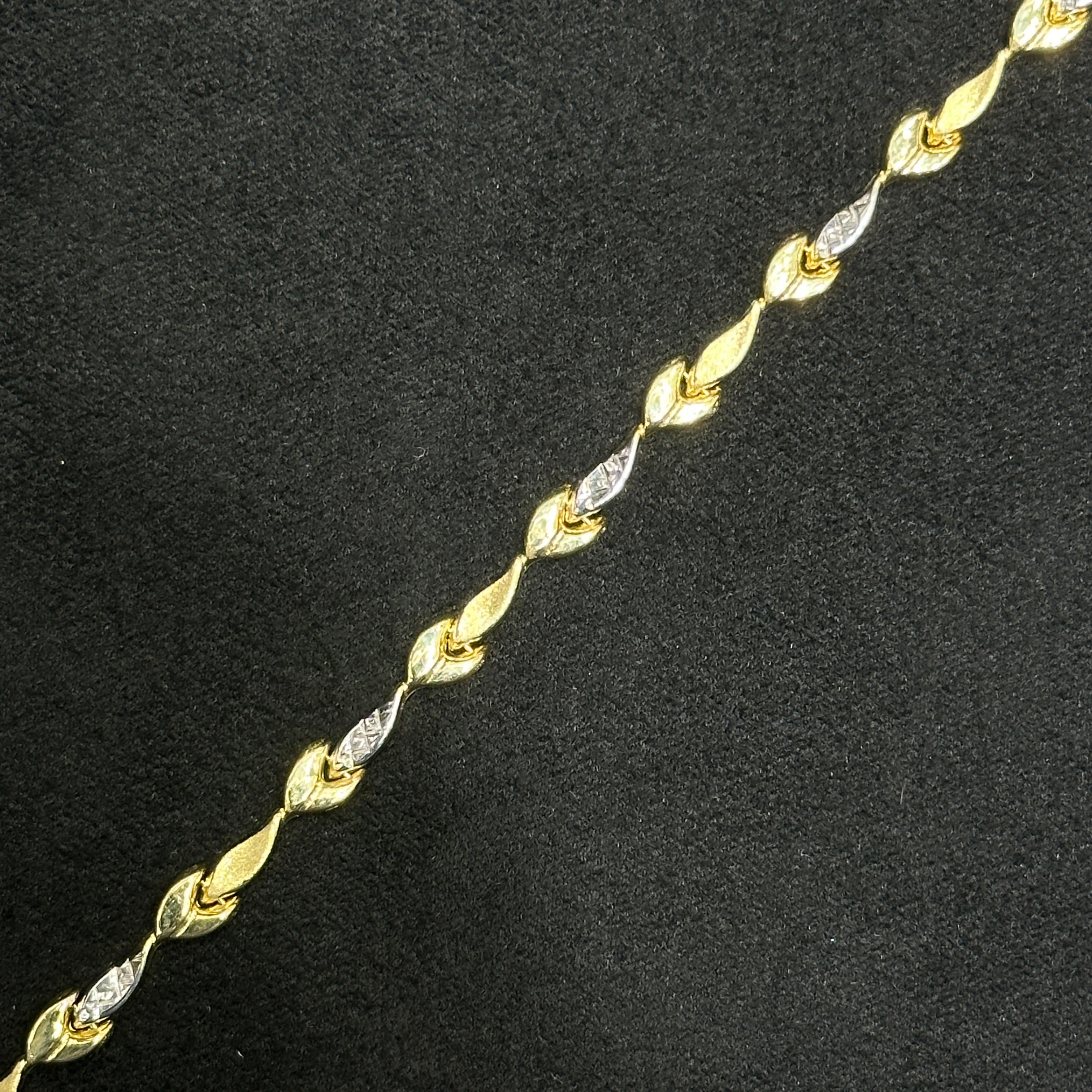 Teardrop Bracelet 10k Yellow Gold Diamond Cut Woman Man Adults