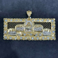 Extra Large 10k Gold CZ Nugget-Style Charm Pendant
