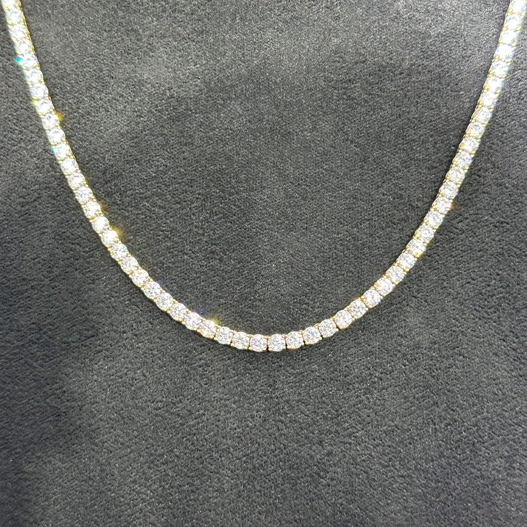 10k Gold Tennis Necklace with CZ Tone 22 inches 3 mm for Man Woman