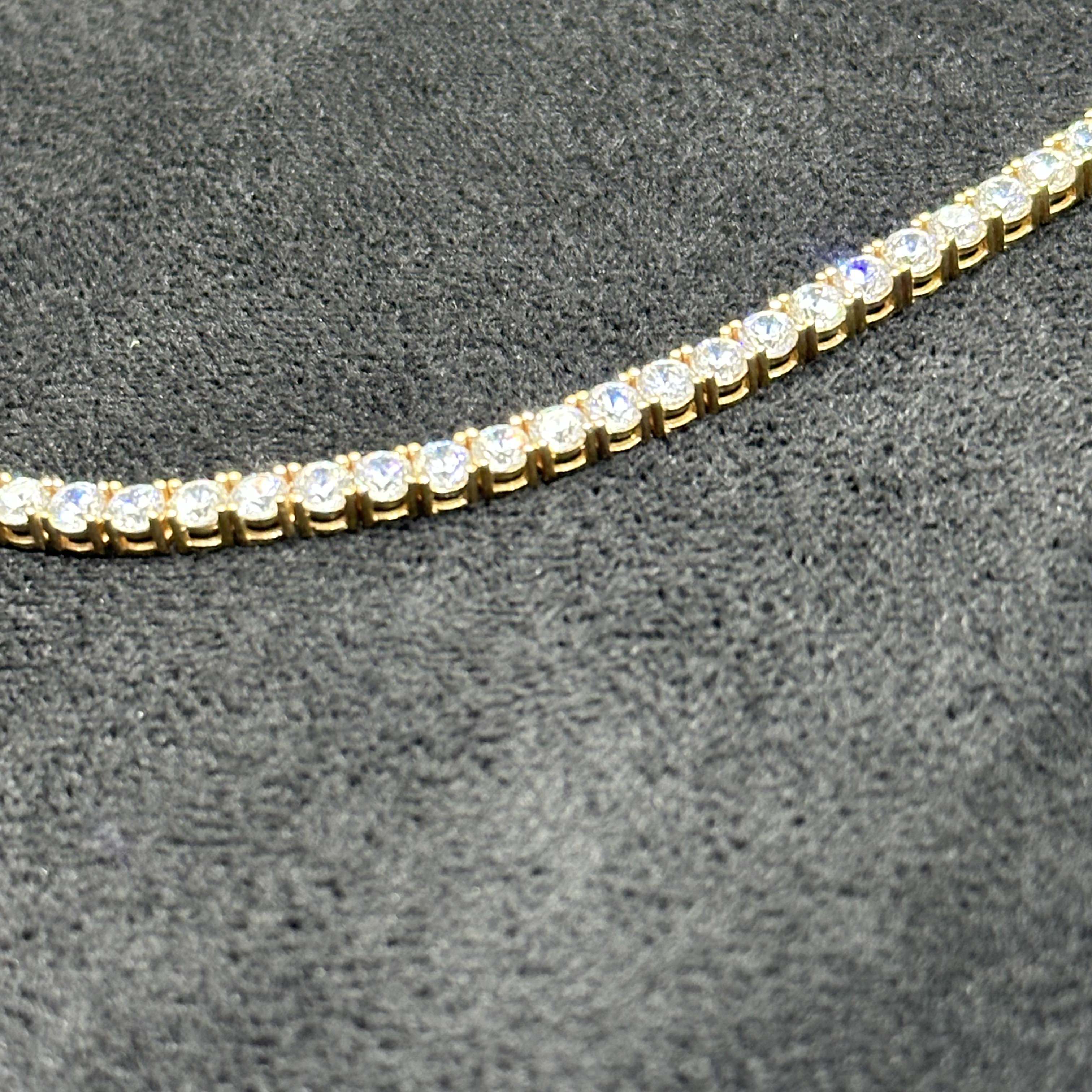 10k Gold Tennis Necklace with CZ Tone 22 inches 3 mm for Man Woman