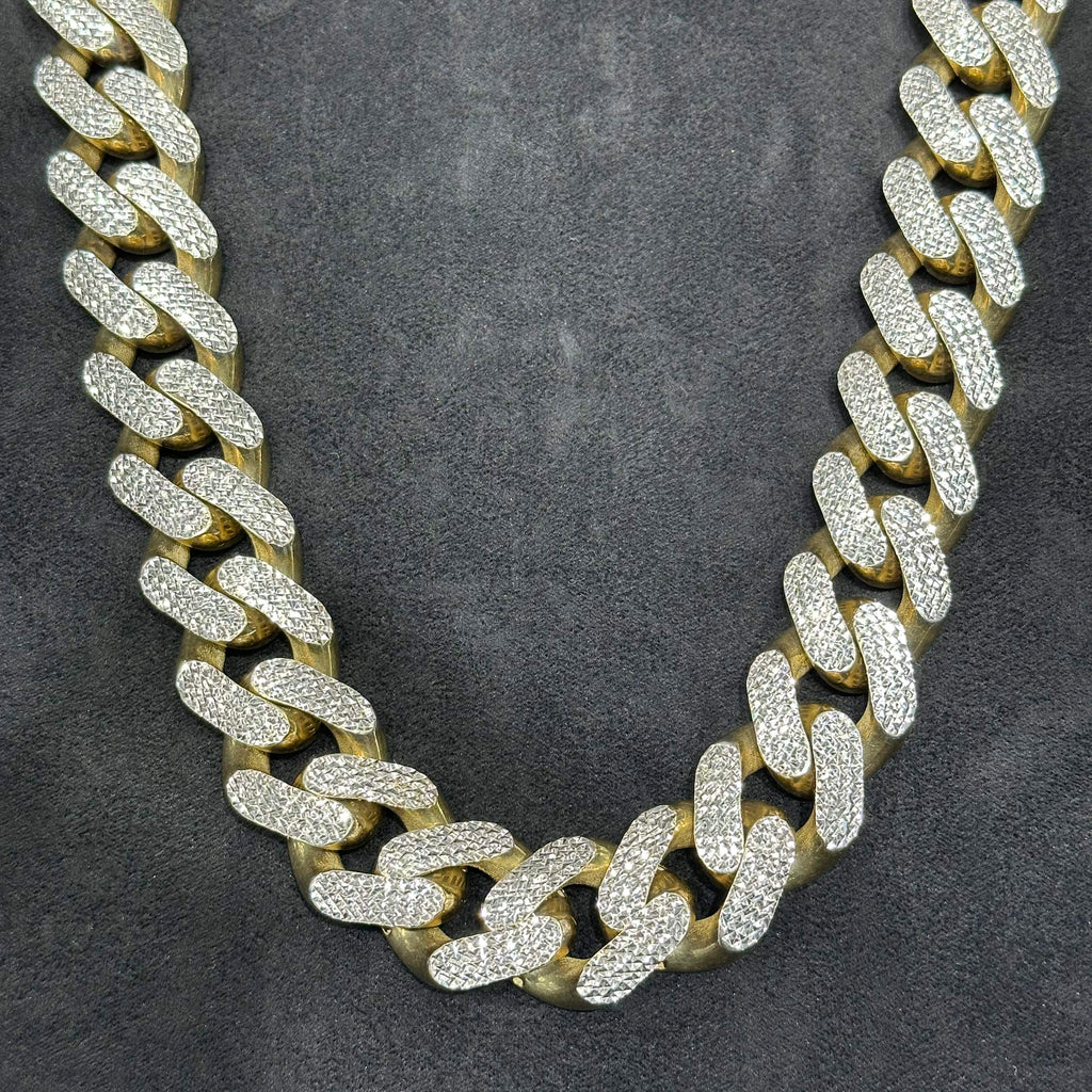 Huge 10k Gold Hallow Cuban Chain and bracelet with Diamond Cut 23mm