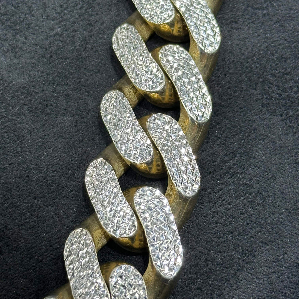 Huge 10k Gold Hallow Cuban Chain and bracelet with Diamond Cut 23mm