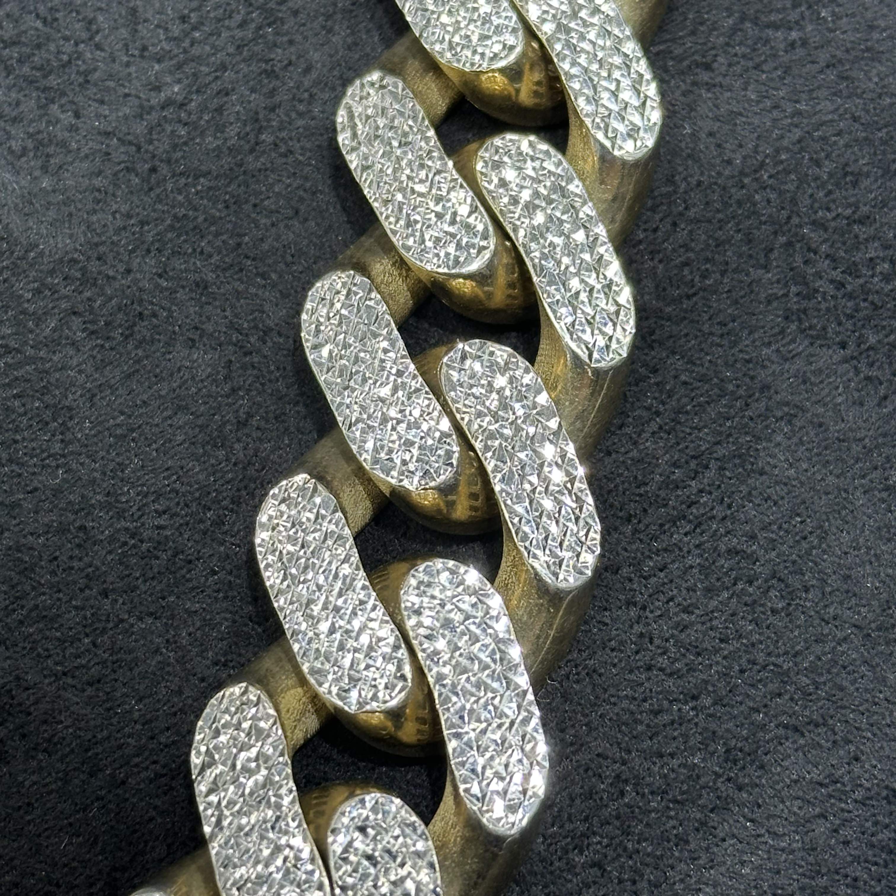 Huge 10k Gold Hallow Cuban Chain and bracelet with Diamond Cut 23mm