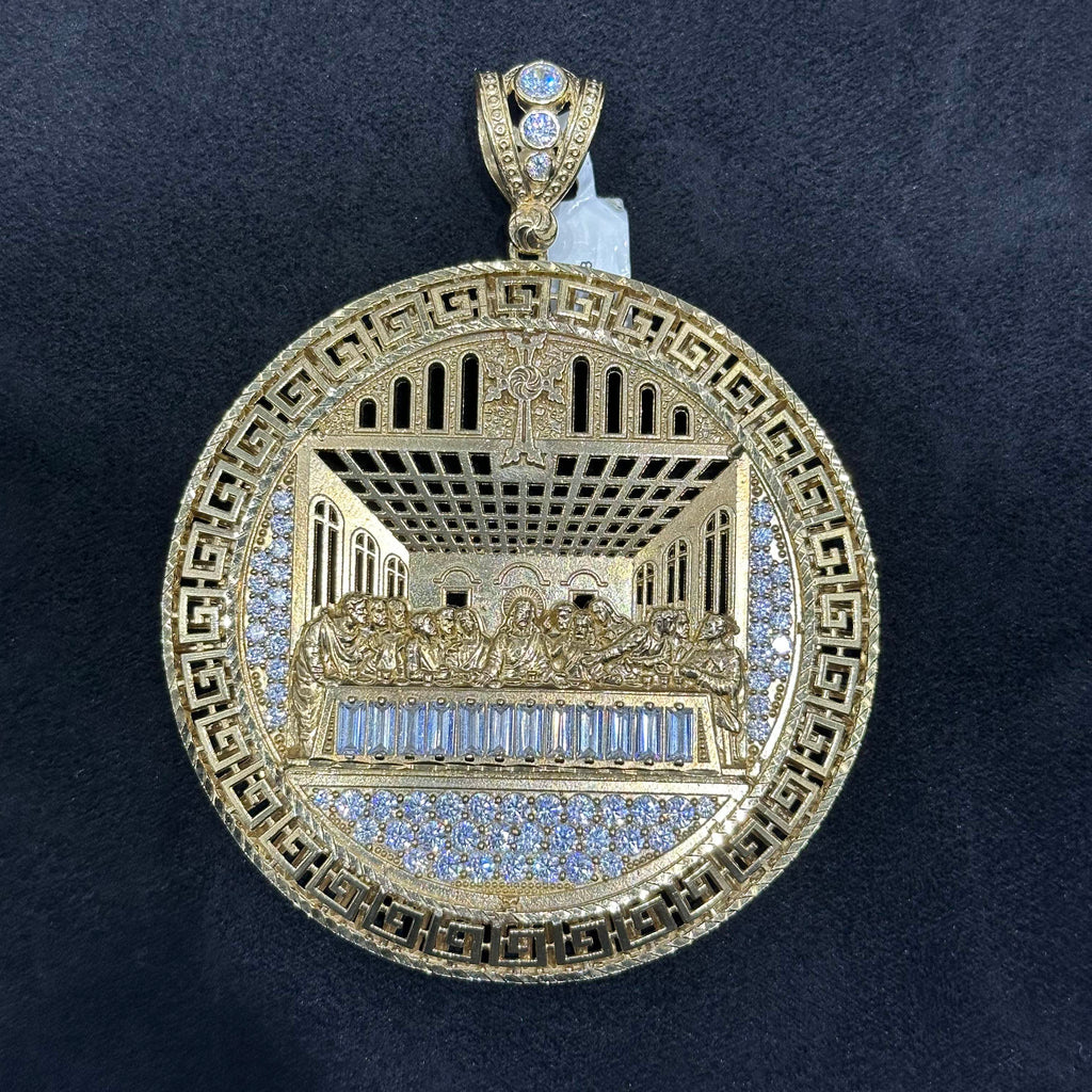 Extra Large 10k Gold Last Supper with CZ